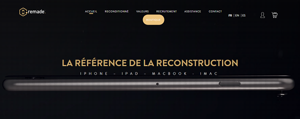 remade capture d'écran site de vente